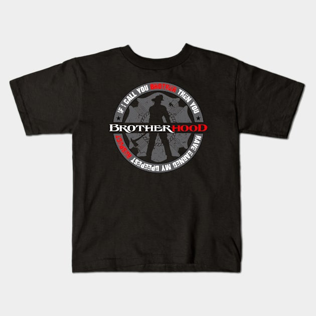 BROTHERHOOD Kids T-Shirt by razrgrfx